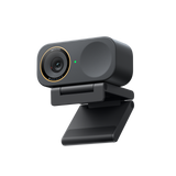 Insta360 Link 2C Pro Graphite Black webcam on its magnetic mount