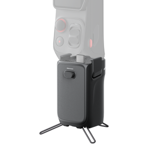 Insta360 Luna Series Battery Handle Black handle fitted beneath an illustrative Luna camera, camera sold separately