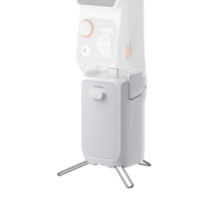 Insta360 Luna Series Battery Handle White handle fitted beneath an illustrative Luna camera, camera sold separately
