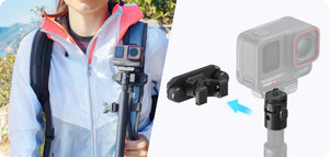 Insta360 Magnetic Selfie Stick Holster strap-mounted camera connection example, camera sold separately