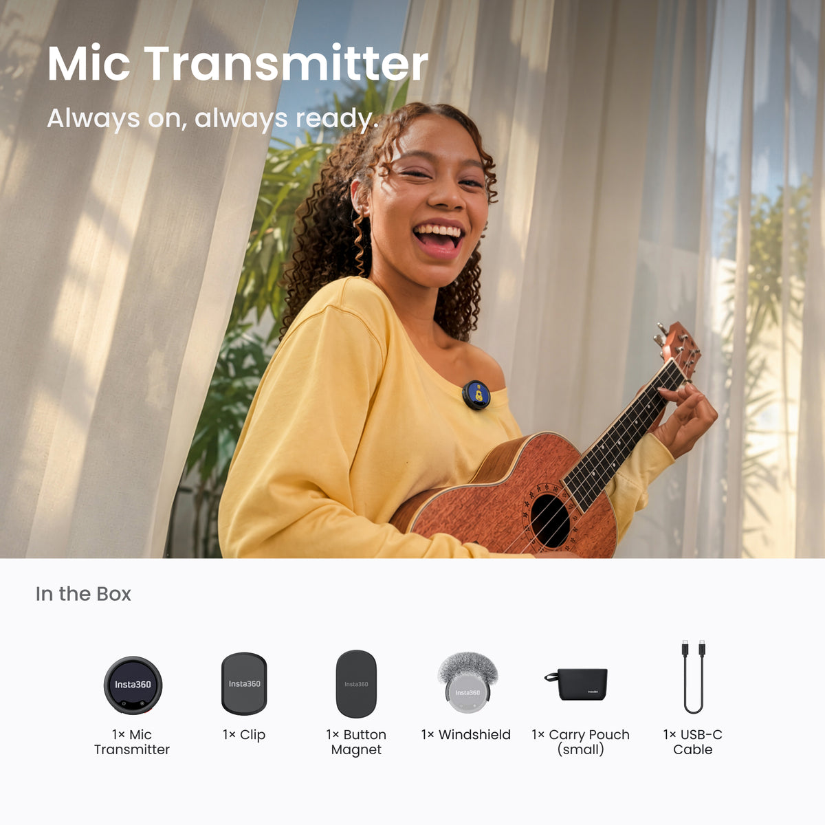 Insta360 Mic Transmitter official feature or package view