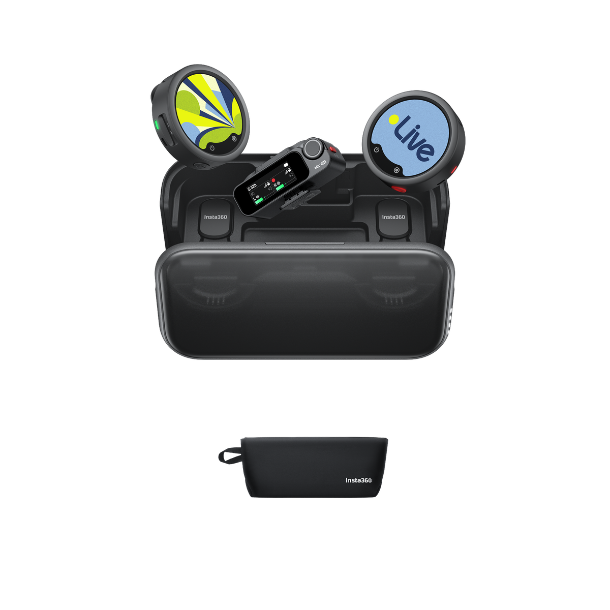 Insta360 Mic (2 TX + 1 RX) official equipment view