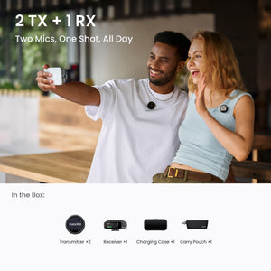 Insta360 Mic Pro (2 TX + 1 RX) official feature or package view