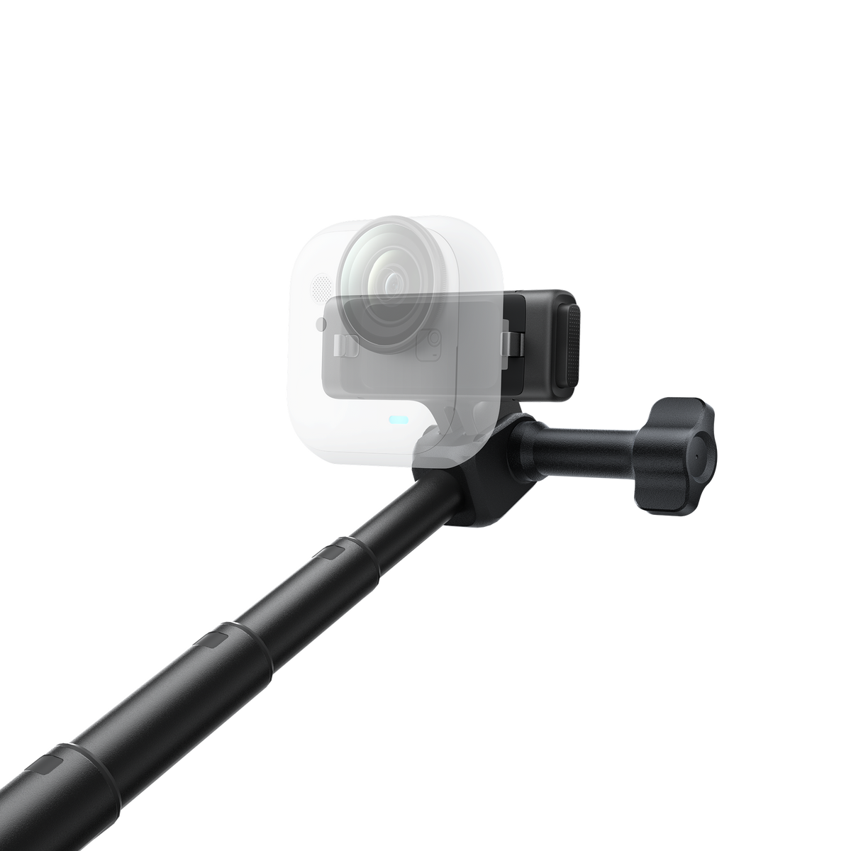 Insta360 Mini 2-in-1 Tripod 2.0 camera-angle adjustment with an illustrative camera, camera sold separately