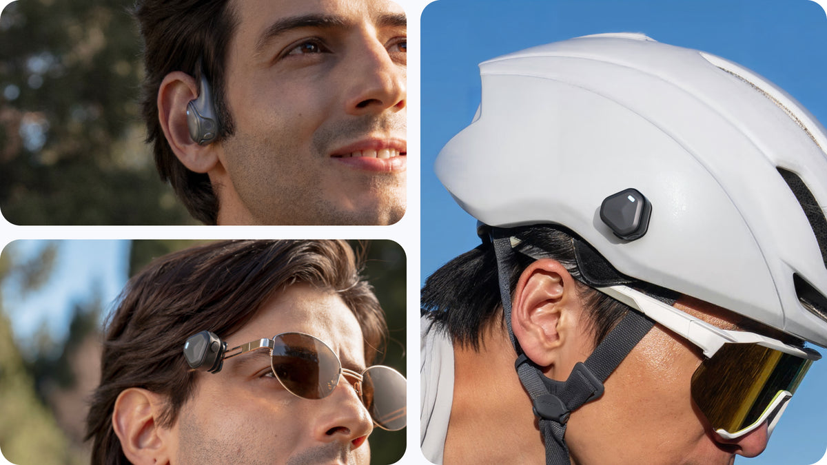 Insta360 POV Head Tracker ear, glasses and helmet mounting examples