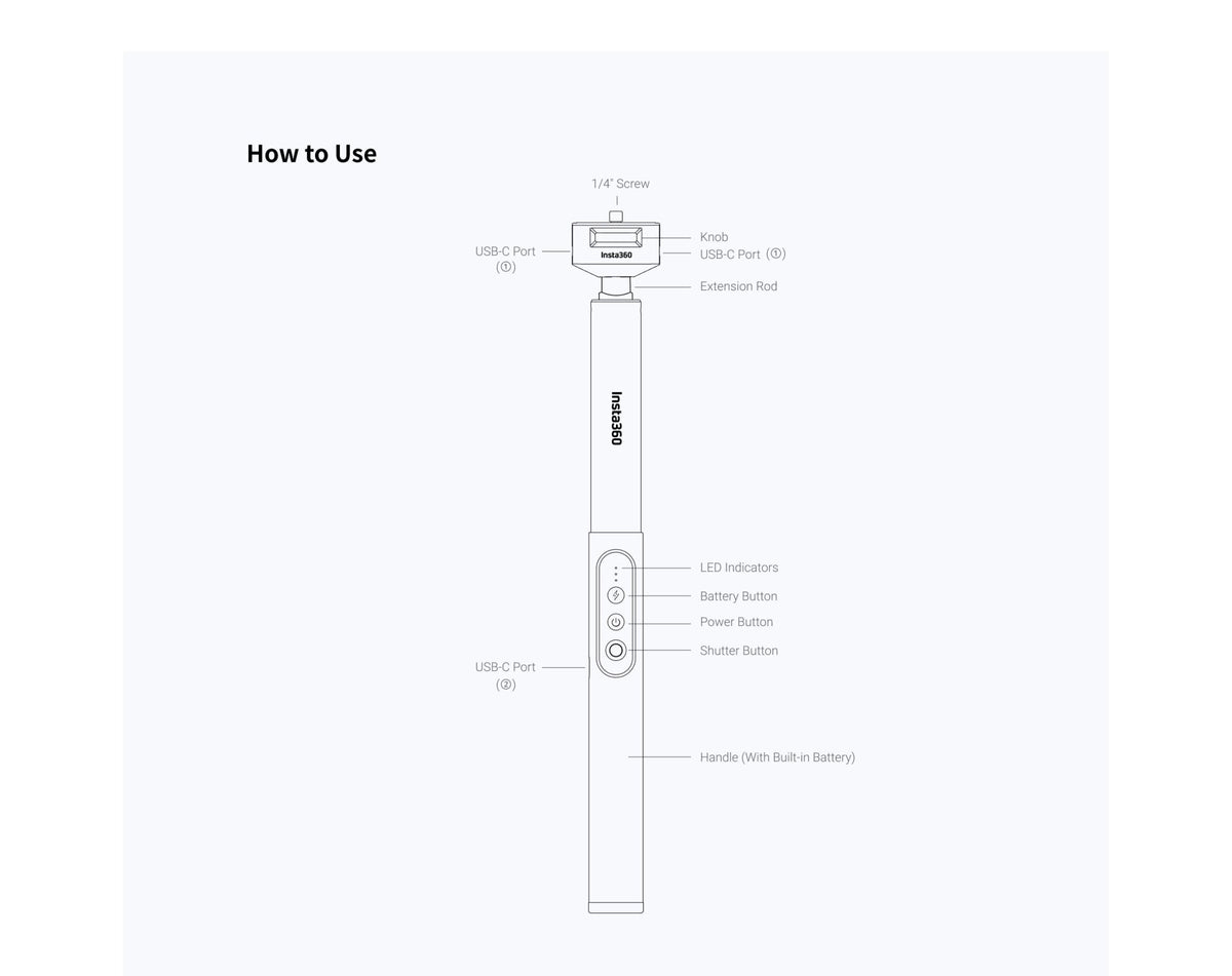 Insta360 Power Selfie Stick - ACE Peripherals
