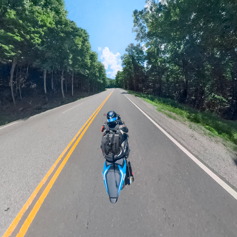 Insta360 Third-Person Backpack Mount manufacturer third-person cycling sample image