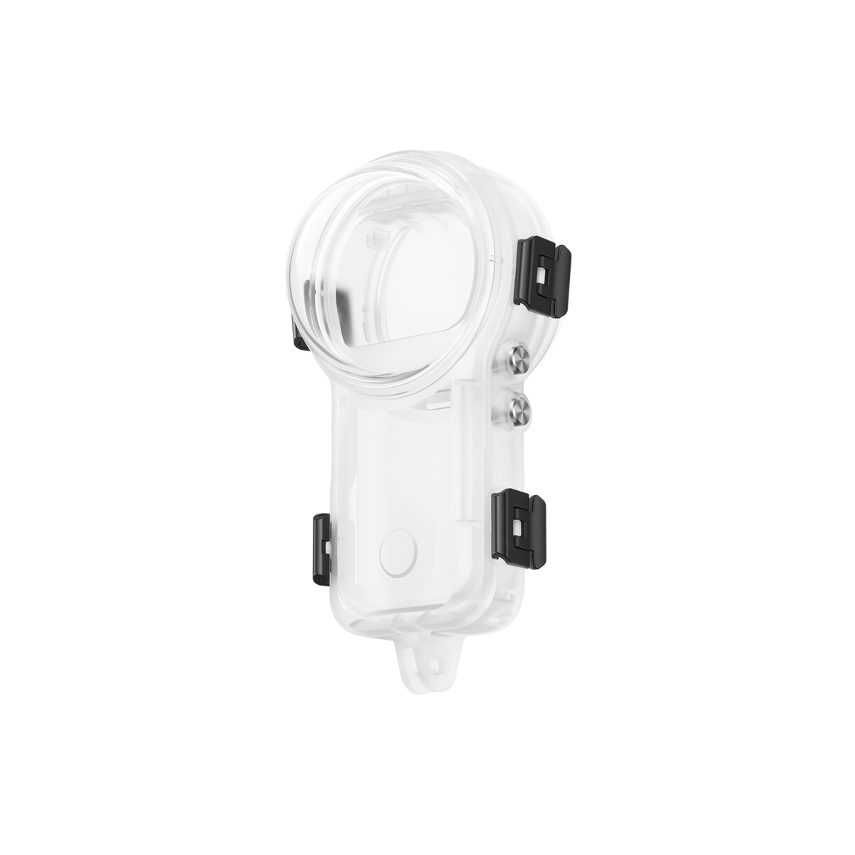 Insta360 X4 Air Invisible Dive Case angled view of the empty optical dome and housing