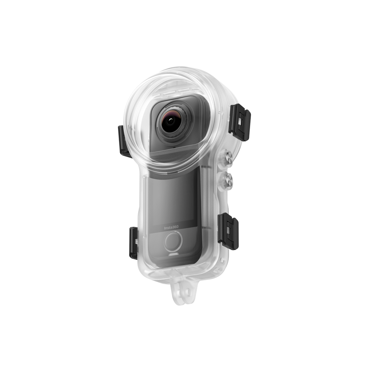 Insta360 X4 Air Invisible Dive Case housing fitted around an illustrative X4 Air camera, camera sold separately