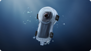 Insta360 X4 Air Invisible Dive Case underwater housing with an illustrative camera, camera sold separately