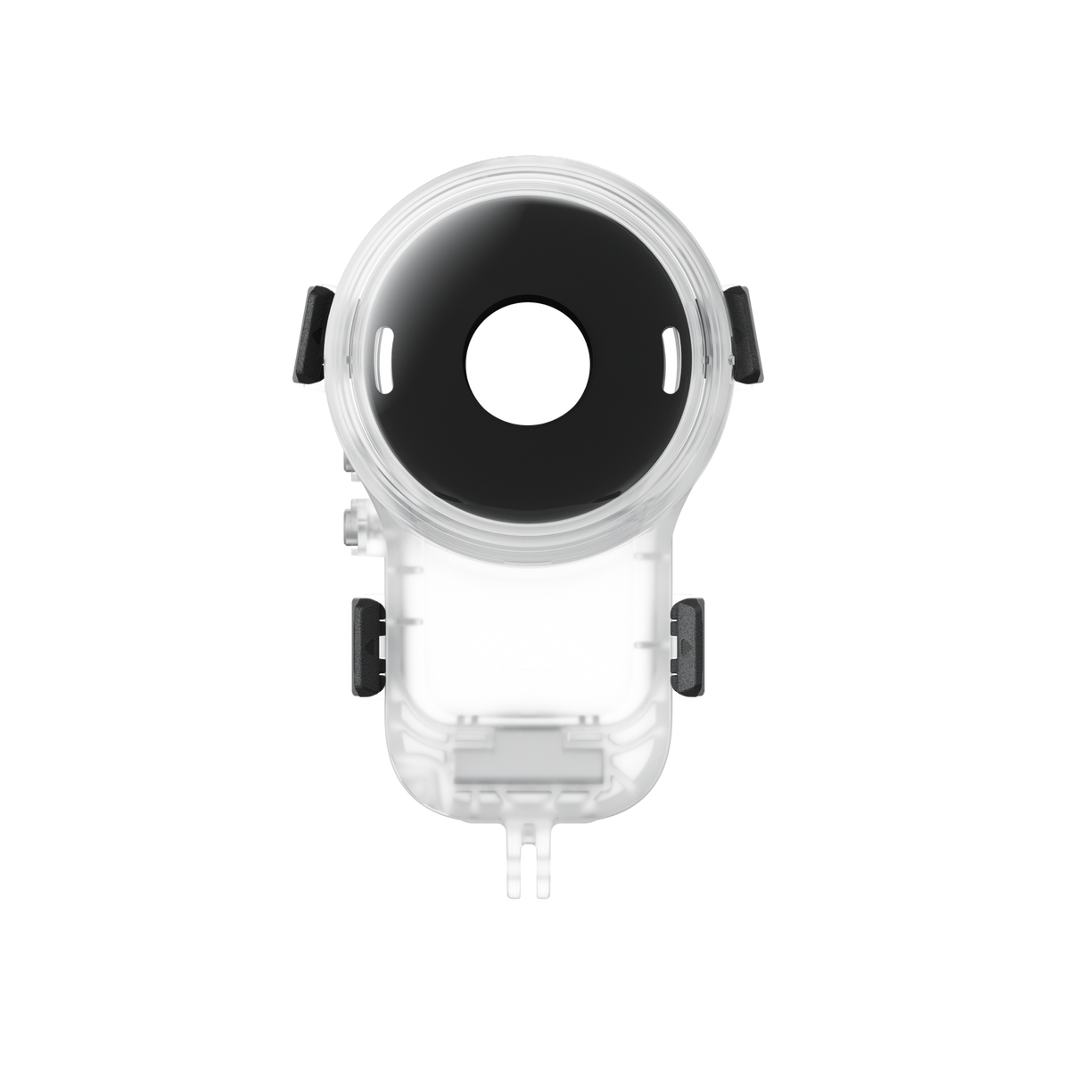 Insta360 X6 Invisible Dive Case Pro front view of the clear dive case