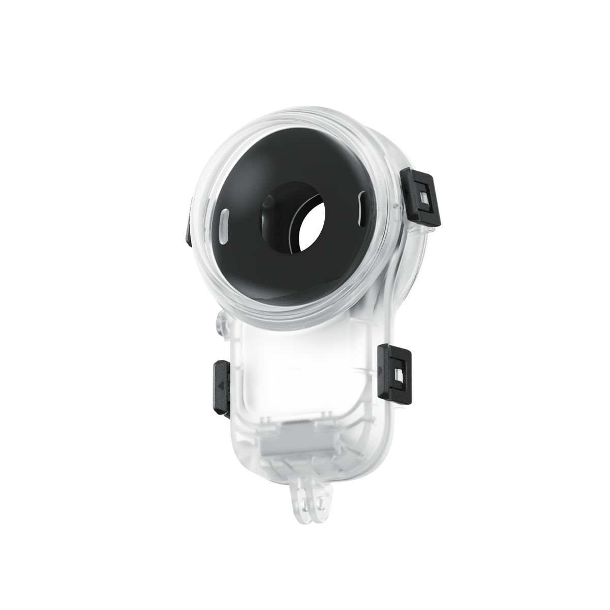 Insta360 X6 Invisible Dive Case Pro angled view of the dive case