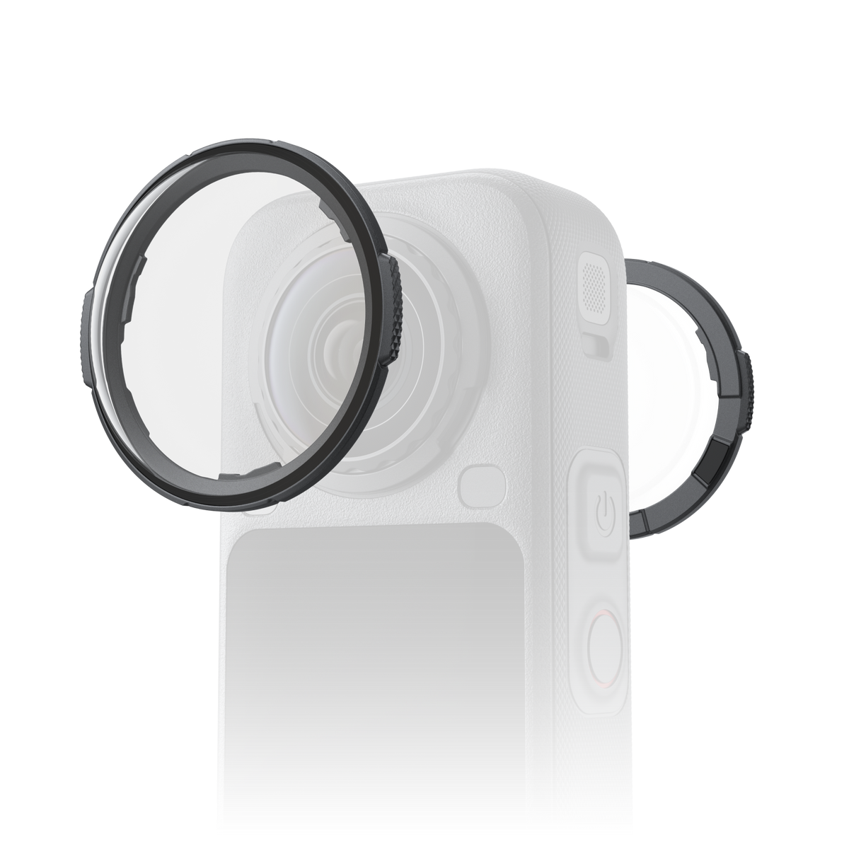 Insta360 X6 Standard Lens Guards fit illustration with camera