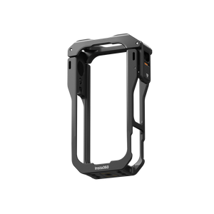 Insta360 X6 Protective Utility Frame angled view of the empty steel protective frame