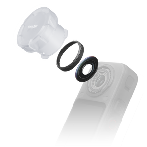 Insta360 X6 replacement lens and retaining ring fitting illustration