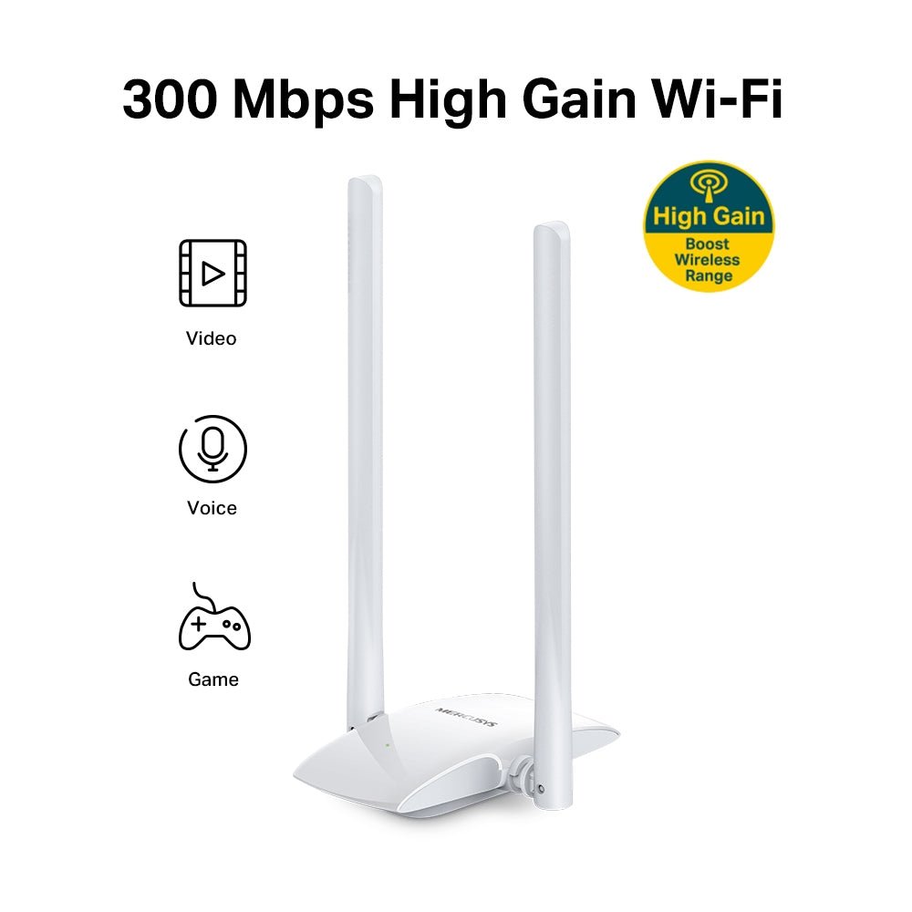 Mercusys MW300UH 300Mbps High Gain Wireless USB Adapter - ACE Peripherals