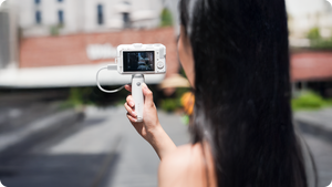 Portable grip used for an outdoor camera shot