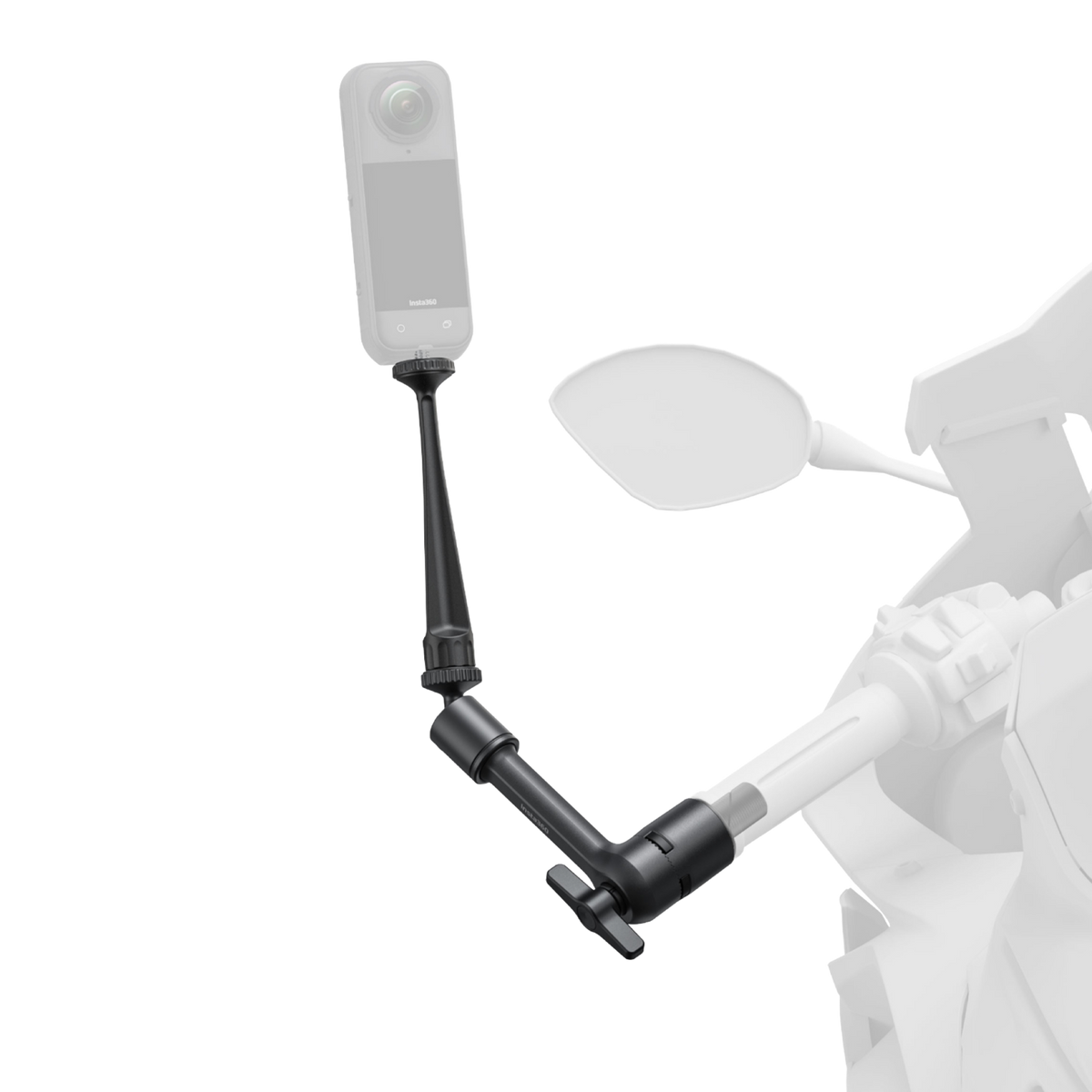 Insta360 Motorcycle Magic Arm motorcycle bar-end fitting illustration