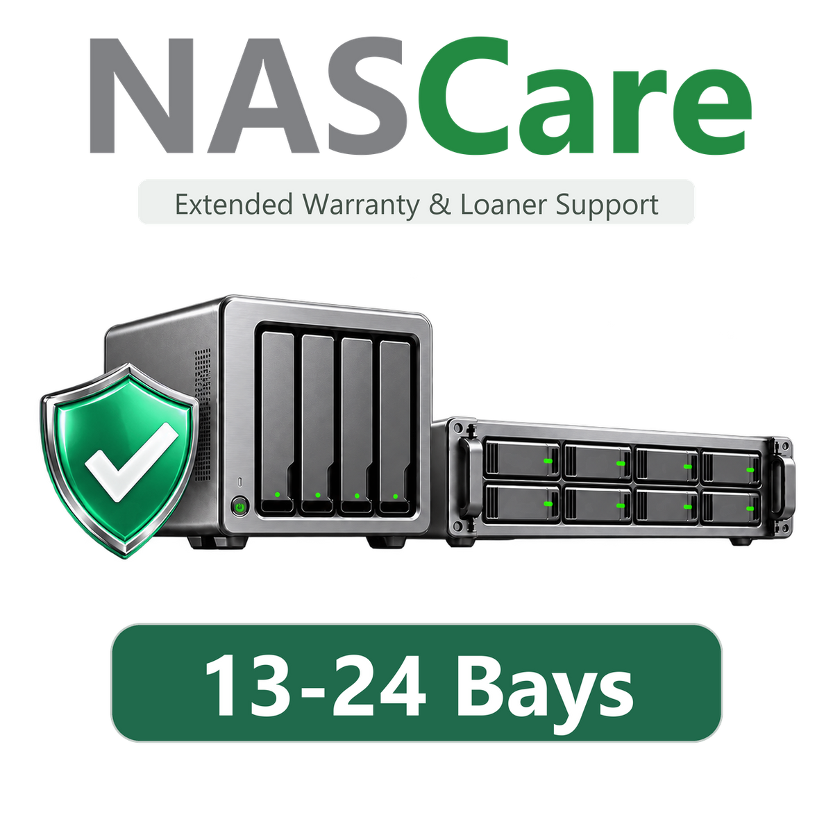 NASCare extended warranty and loaner support for 13-24 bay NAS systems