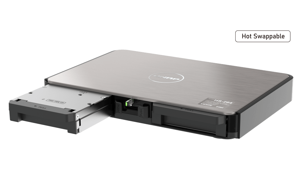 QNAP HS - 264 2 - Bay 2.5GbE/10GbE HDMI Fanless Silent NASBook - ACE Peripherals