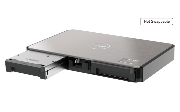 QNAP HS - 264 2 - Bay 2.5GbE/10GbE HDMI Fanless Silent NASBook - ACE Peripherals