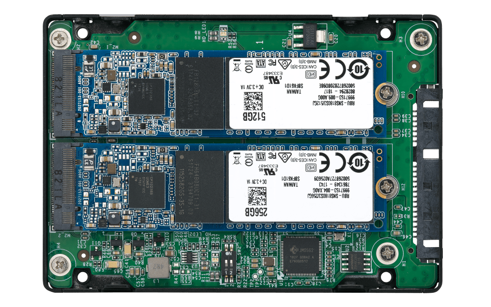 QNAP QDA - A2MAR Two M.2 SATA SSDs in 2.5 - inch SATA Drive Bay with RAID Support - ACE Peripherals