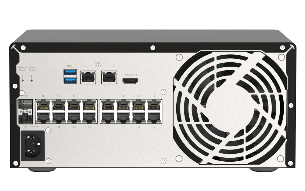 QNAP QVP - 41B 4 - Bay 2.5GbE Surveillance HDMI NVR with 16 - Port POE+ Switch - ACE Peripherals