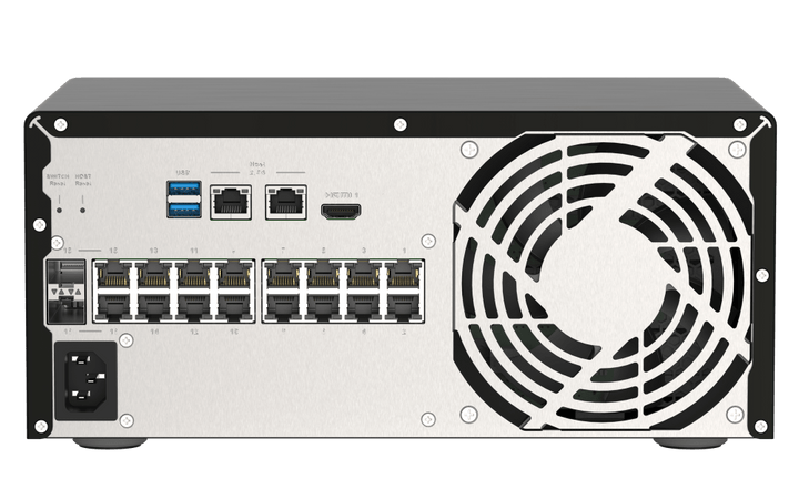 QNAP QVP - 41B 4 - Bay 2.5GbE Surveillance HDMI NVR with 16 - Port POE+ Switch - ACE Peripherals