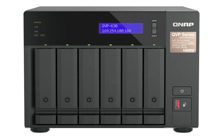 QNAP QVP - 63B 6 - Bay Dual 2.5GbE Surveillance HDMI NVR - ACE Peripherals