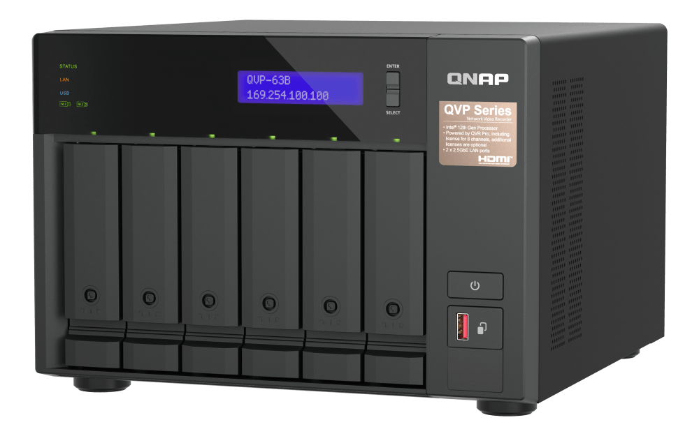 QNAP QVP - 63B 6 - Bay Dual 2.5GbE Surveillance HDMI NVR - ACE Peripherals