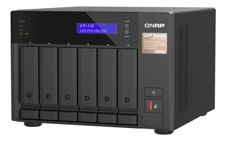 QNAP QVP - 63B 6 - Bay Dual 2.5GbE Surveillance HDMI NVR - ACE Peripherals