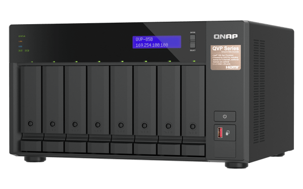 QNAP QVP - 85B 8 - Bay Dual 2.5GbE Surveillance HDMI NVR - ACE Peripherals