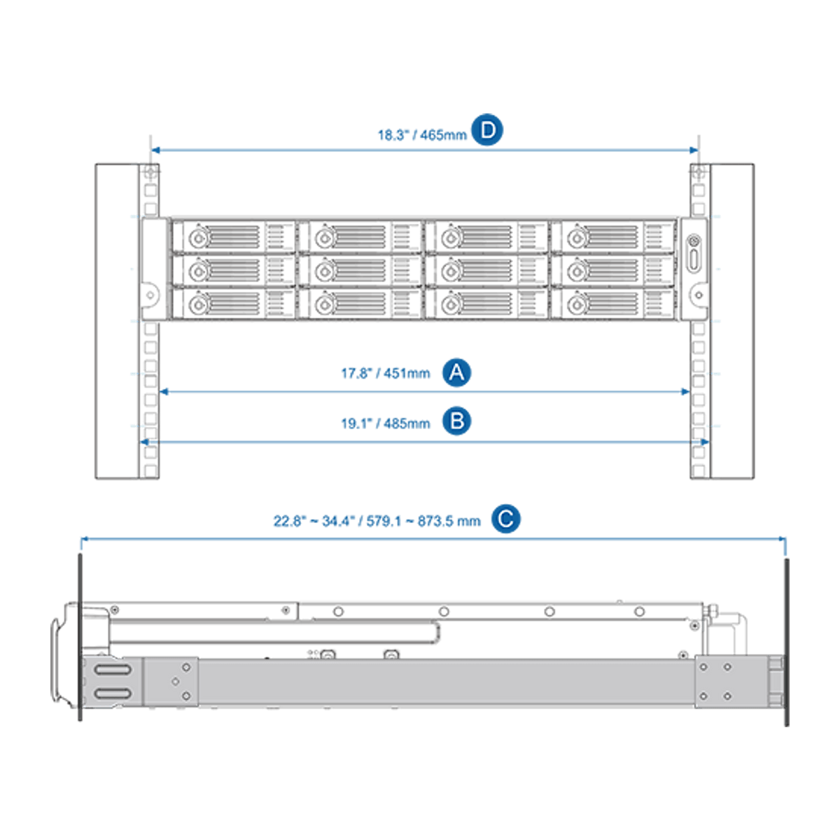 QNAP Rail Kit C01/B01/B02/A02-90/A03-57/E02/E03/S01 - ACE Peripherals