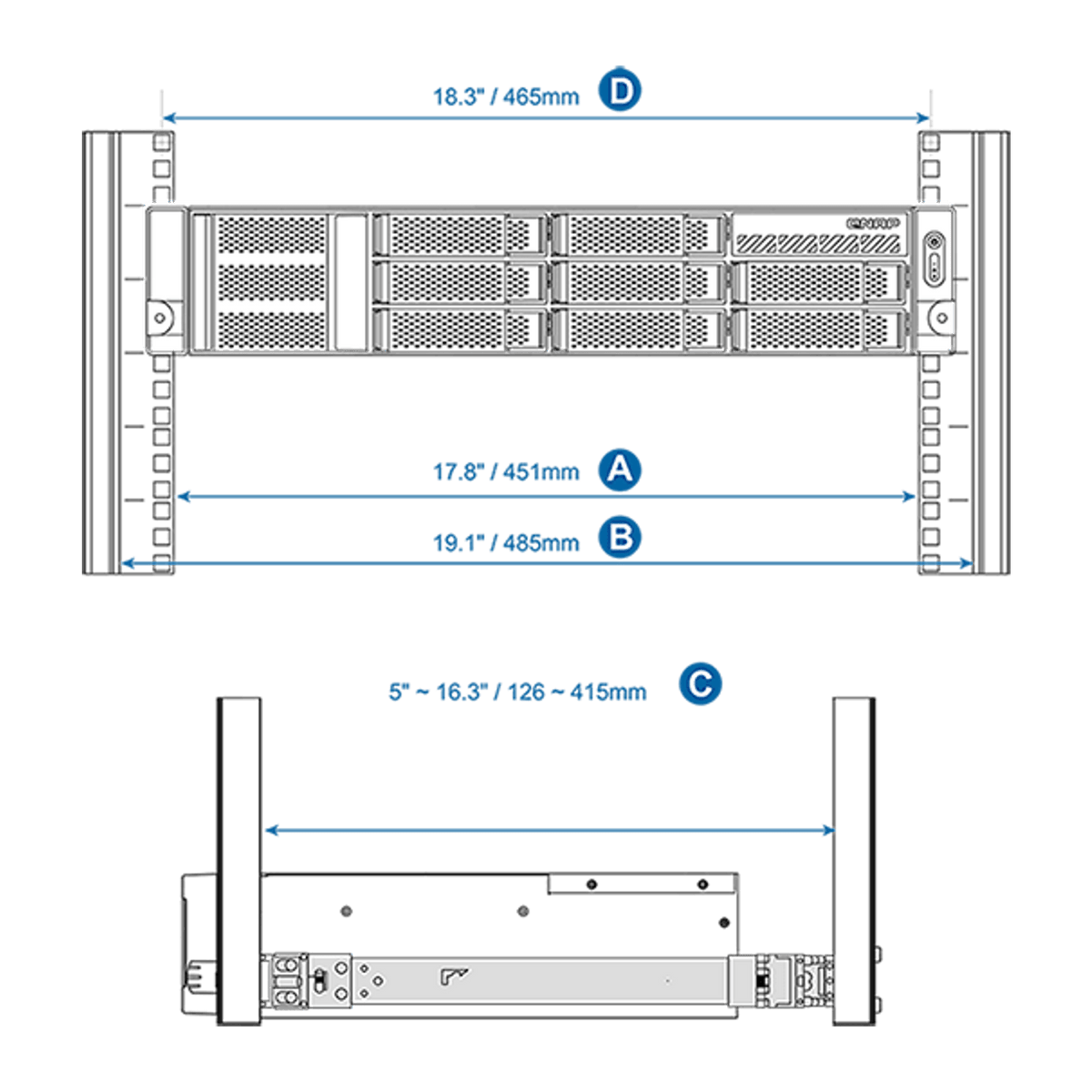 QNAP Rail Kit C01/B01/B02/A02-90/A03-57/E02/E03/S01 - ACE Peripherals