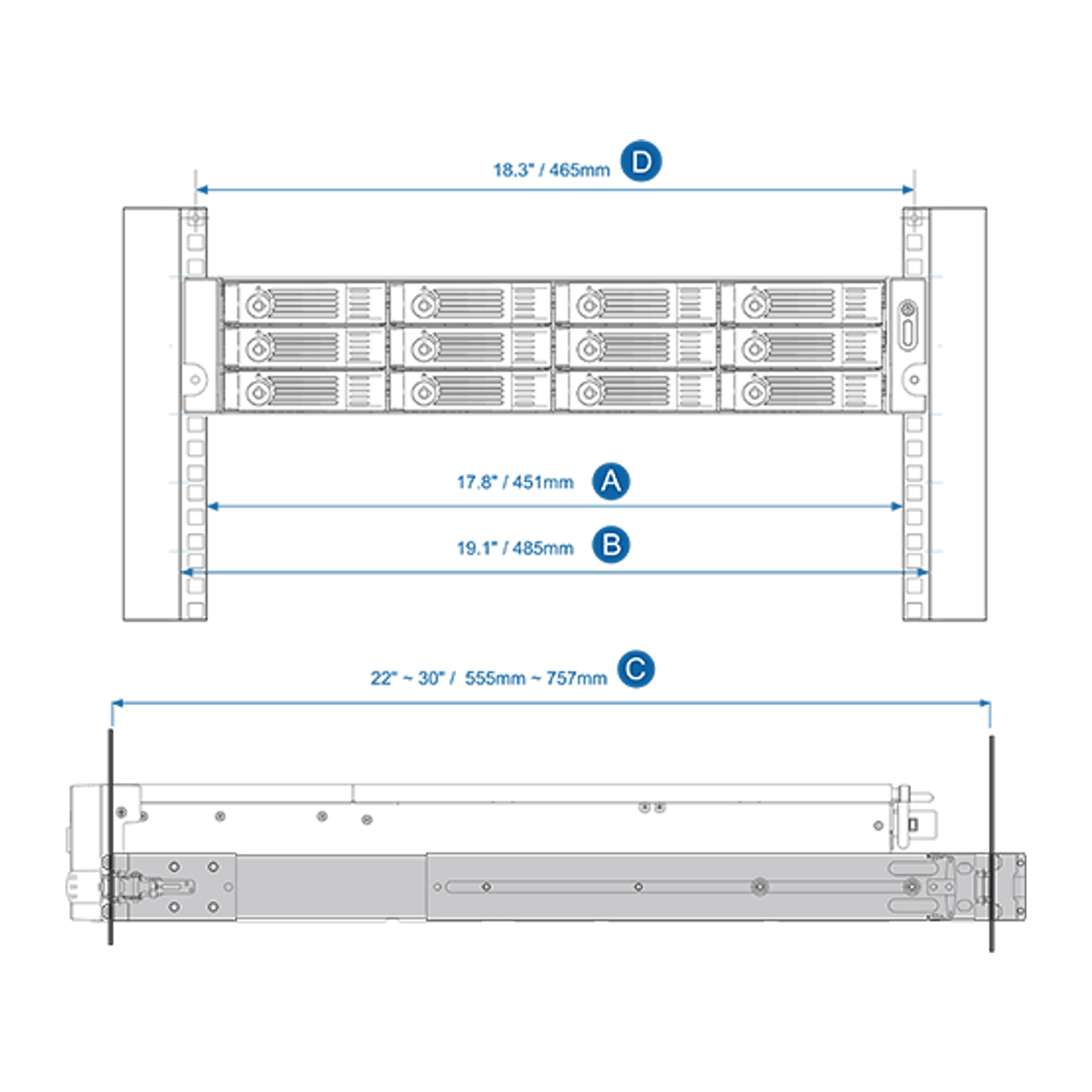 QNAP Rail Kit C01/B01/B02/A02-90/A03-57/E02/E03/S01 - ACE Peripherals