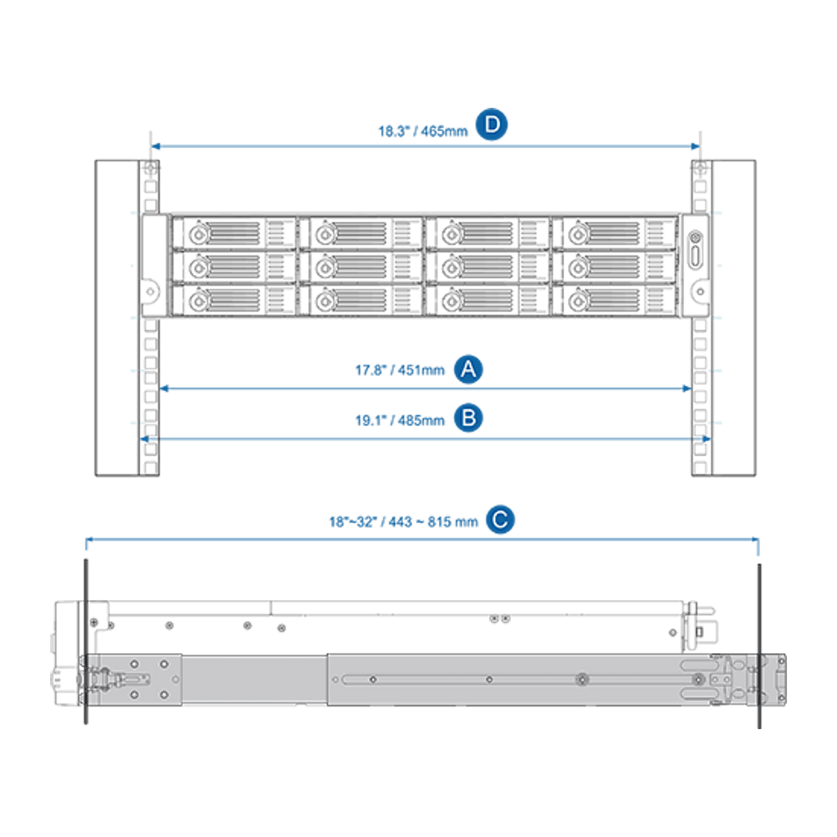 QNAP Rail Kit C01/B01/B02/A02-90/A03-57/E02/E03/S01 - ACE Peripherals