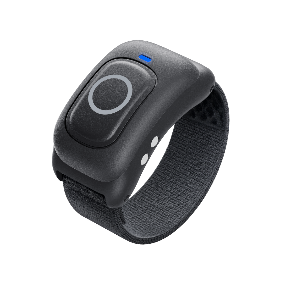 Insta360 Ring Remote angled front view with ring strap