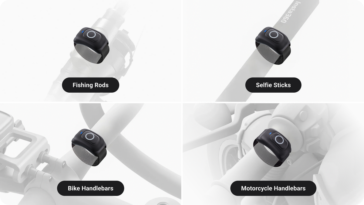 Insta360 Ring Remote included strap mounting examples
