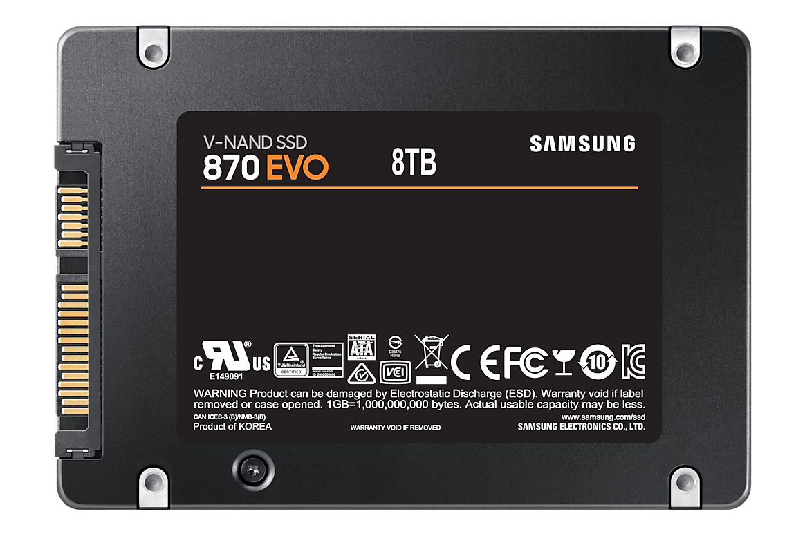 Samsung 870 EVO SATA 2.5-inch SSD, manufacturer product view