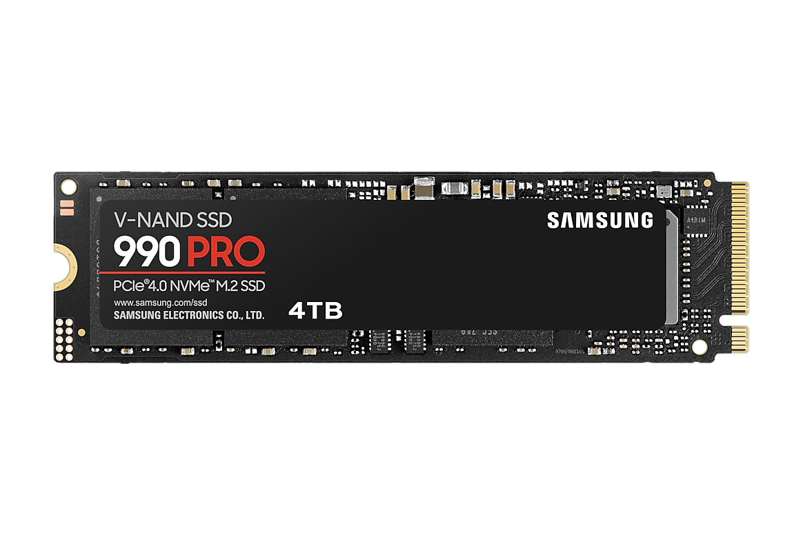 Samsung 990 PRO 4TB bare M.2 NVMe SSD front