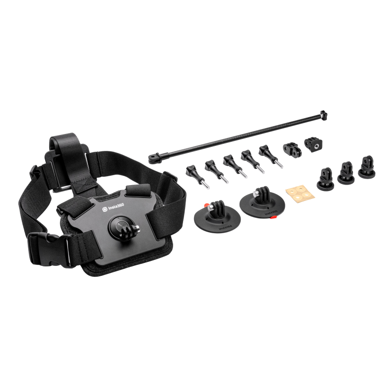 Chest and helmet mounting components arranged as the current kit