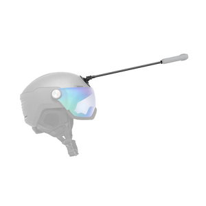 Illustrative helmet-mounted extension rod camera position