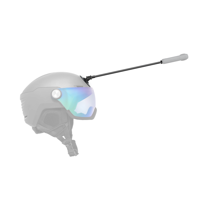 Illustrative helmet-mounted extension rod camera position