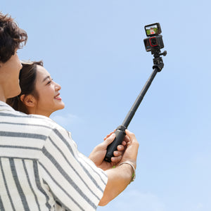 Handheld filming with the camera positioned away from the user