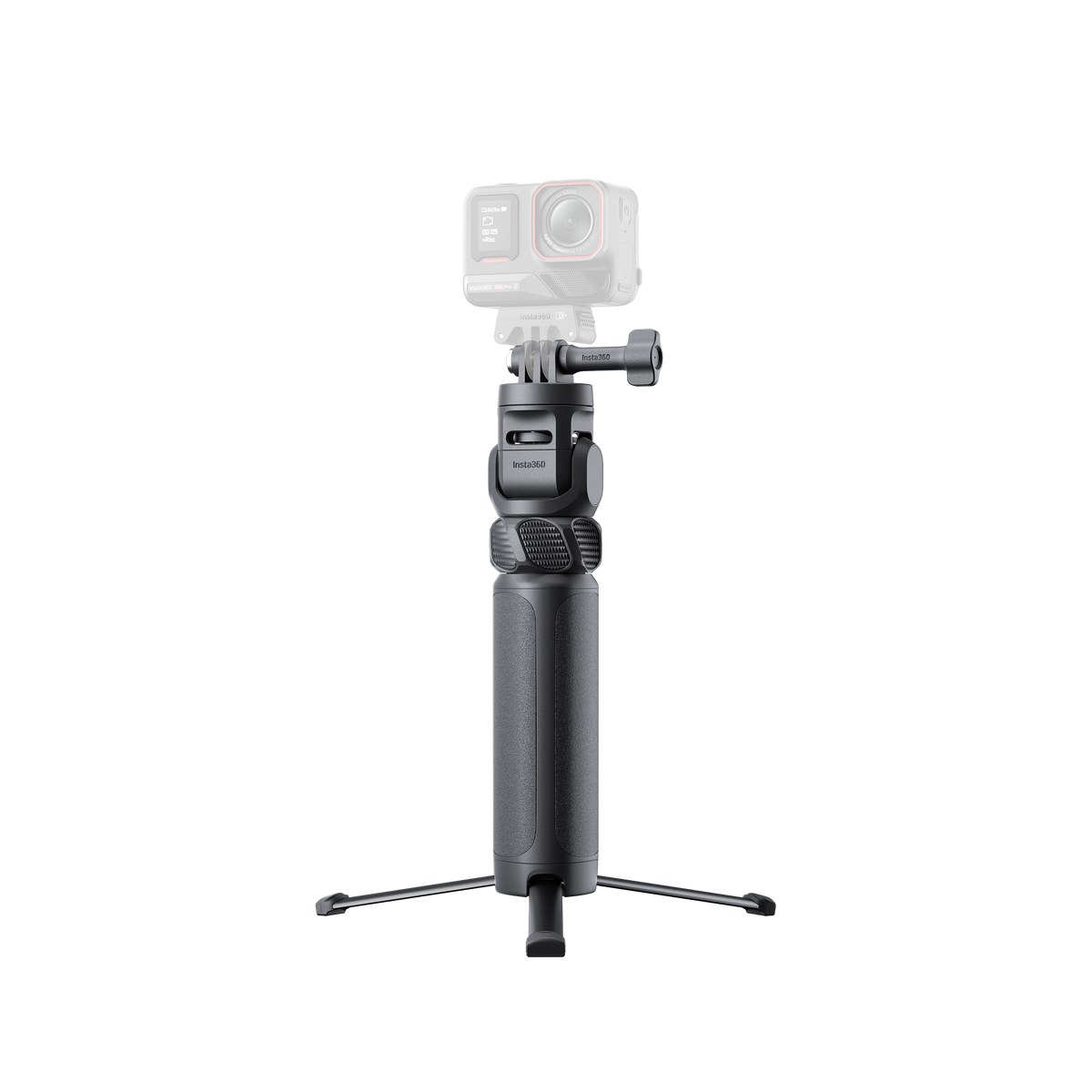 Compact tripod arrangement with an illustrative supported camera