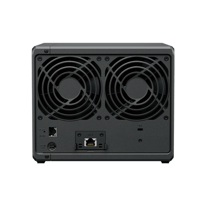 Synology activeprotect dp340 | amd r1600 | 16 gb | 4-bay 32 tb raid 5 + ssd raid 1 | desktop backup appliance 2 Synology dp340 zadnji priključki 10gbe in 1gbe za poslovni backup
