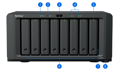 Synology DS1825+ DiskStation 8 - Bay 2.5GbE Tower NAS with NVMe M.2 Slot - ACE Peripherals