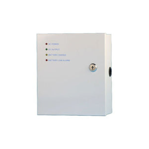 Tough 12V battery-backed power supply, closed lockable enclosure