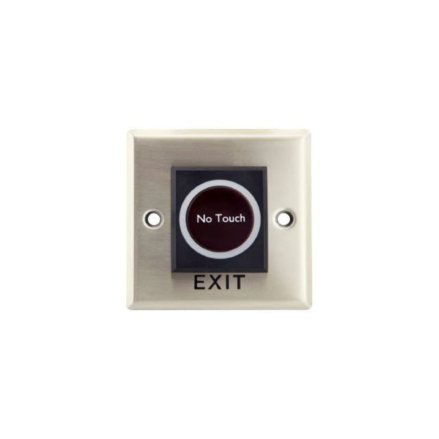 Tough 12V infrared no-touch exit button, front view