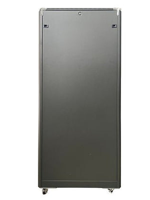 Tough 36U CX Server Equipment Rack, straight-on rear view with solid door closed